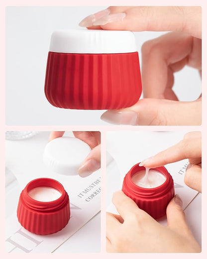 Travel Containers for Toiletries 4 Pack, TSA Approved Travel Size Toiletries, Travel Size Containers, With Clear Bag Leak Proof Silicone Jars, Travel Essentials Creams Jars Carrying Small Items