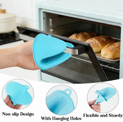 4 PCS Silicone Oven Mitts Heat Resistant Mini Oven Gloves - Image 4