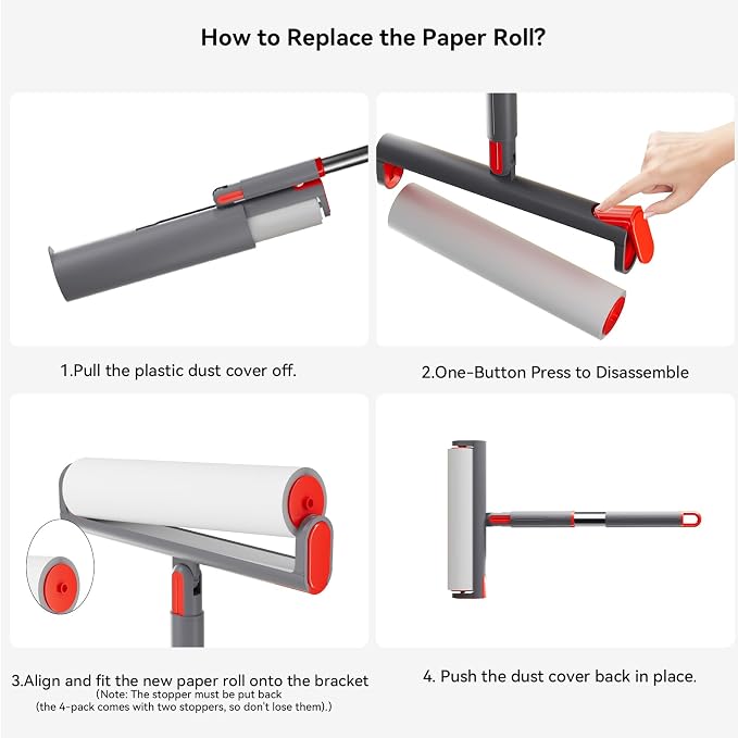 Large Lint Roller Refill 640 Sheets Value Set, Extra Sticky, Easy Tear - Image 7