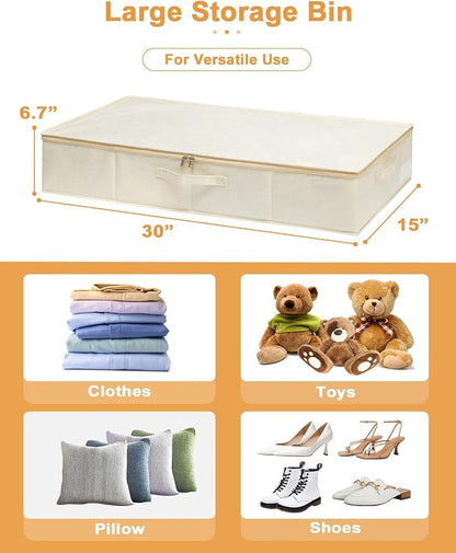 punemi Underbed Storage, 3 Pack Clothing Storage Bags W/Sturdy Handles - Image 5