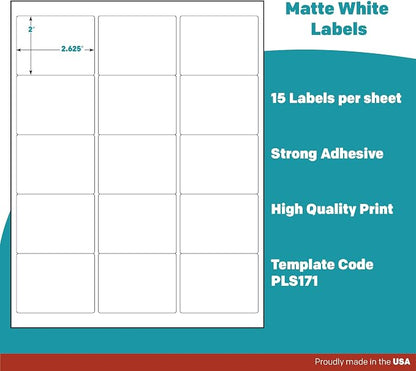 Premium Label Supply White Sticker Labels – 2.625" x 2" – Laser/Inkjet - Image 4