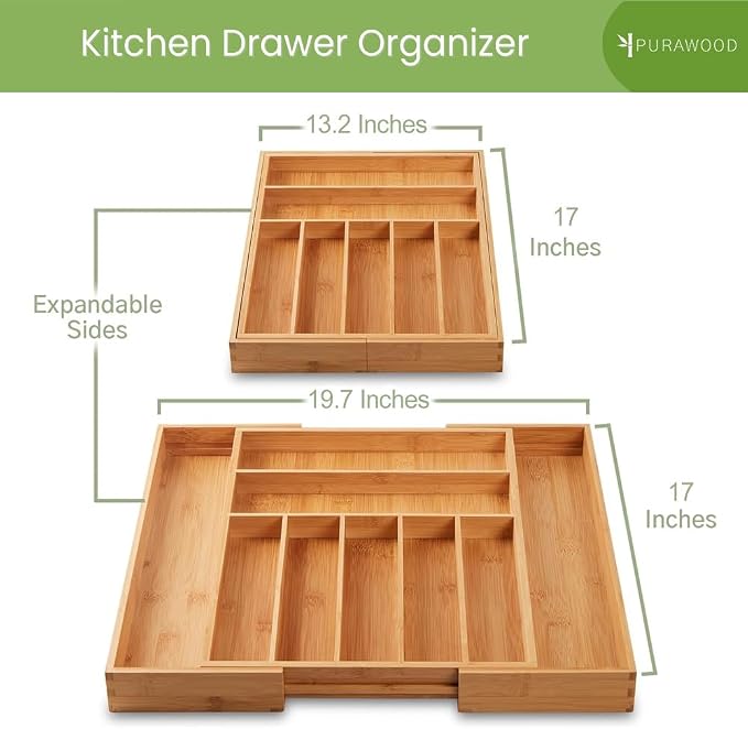 Purawood Bamboo Drawer Organizer - Image 3
