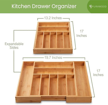 Purawood Bamboo Drawer Organizer - Image 3