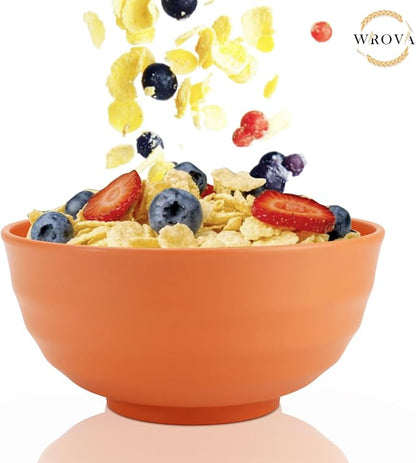 Wrova Wheat Straw Bowls Set 60 OZ Unbreakable Large Cereal Bowls Set of 6 - Image 6
