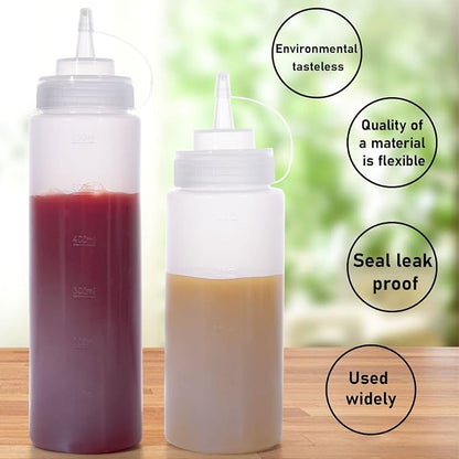 Condiment Squeeze Bottles Ketchup Dispenser 2PCS 24 oz Plastic Sauce Squirt - Image 8