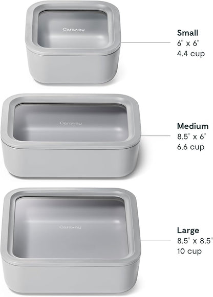 Caraway 3pc Glass Food Storage Set - Image 3