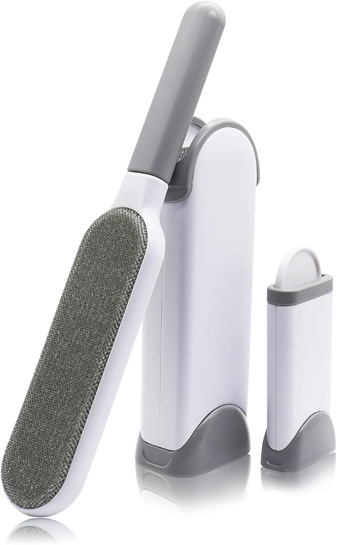 Pet Hair Remover Brush,Dog Hair Remover for Clothes - lint Remover Brush,Lint Brush Pet Hair Remover for Dogs, Cats & Puppies, Small Size (Gray)