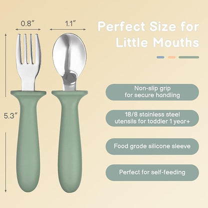 Eascrozn 6 Pack Toddler Utensils, kids Silverware - Image 2
