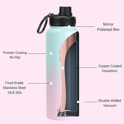 DRINCO Stainless Steel Water Bottle Spout Lid Vacuum Insulated Double Wall - Image 4