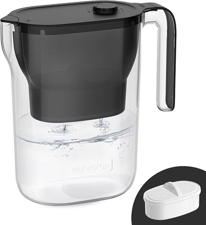 Waterdrop PT-05BL-L Water Filter Pitcher, NSF Certified, 200-Gallon Long-Life by Waterdrop