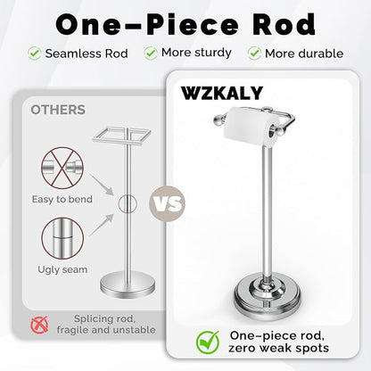 Toilet Paper Holder Stand, Polished Chrome Toilet Paper Holder Free Standing - Image 4