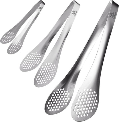 MSY BIGSUNNY Chef Kitchen Tongs Stainless Steel Food Serving Tongs Set Buffet by MSYBIGSUNNY