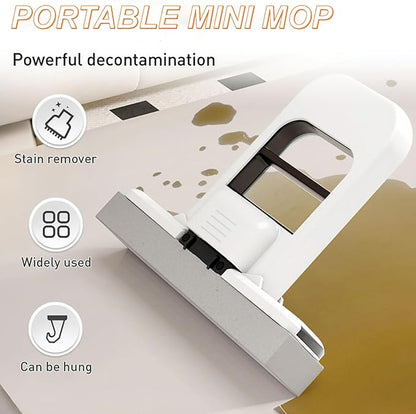 Mini Foldable Desktop Mop, Sponge Mop Wet and Dry Use Cleaning System, - Image 4