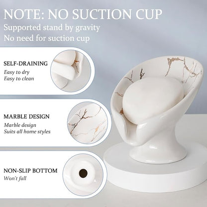 Soap Dish Set, Self Draining Bar Soap Holder - Image 3