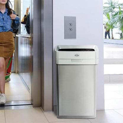 Clorox 13 Gallon Trash Can - 50L Slim Open Top Garbage Bin - Image 7