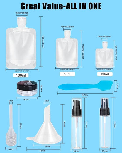 17 Pack Travel Pouches for Toiletries, TSA Approved, Portable Containers - Image 2