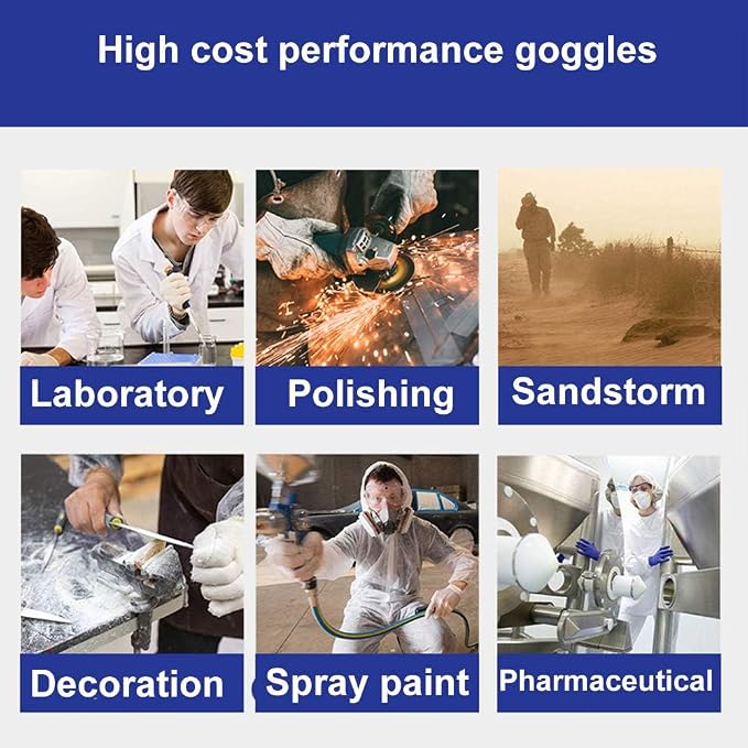 Super More 2PCS Anti-Fog Protective Safety Goggles Clear Lens Wide-Vision - Image 7