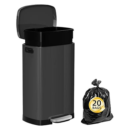 13 Gallon Trash Can with Lid, 50L Fingerprint Proof Stainless Steel Kitchen - Image 2