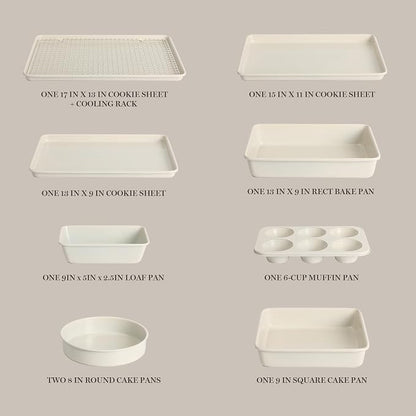 Martha Stewart Gallen 10 Piece Baking Pans Ceramic PFA Free Non Toxic Non Stick - Image 3