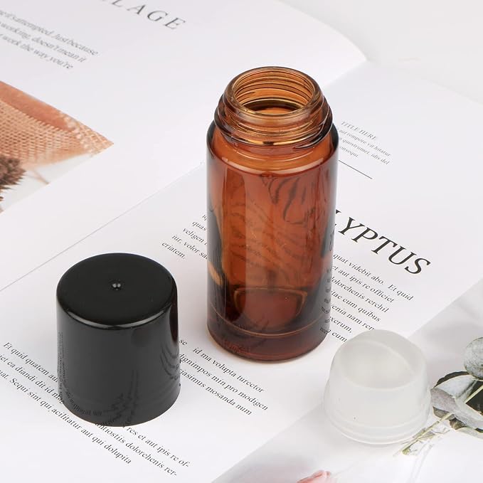 2Pcs Brown 30ml Glass Essential Oil Roller Bottles Refillable Roll on Bottles - Image 4