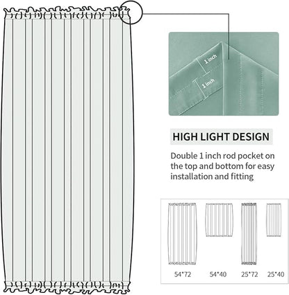 DWCN French Door Curtains – Rod Pocket Thermal Blackout Curtain - Image 3