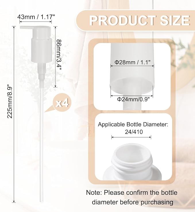uxcell 4 Pcs Soap Dispenser Pump Heads, Hand Soap Dispensers Top Pumps - Image 2