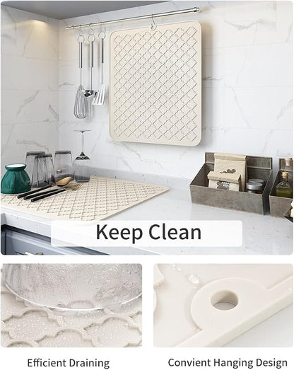 AMOAMI-Dish Drying Mats for Kitchen Counter-Silicone Dish Drying Mat-Kitchen - Image 2