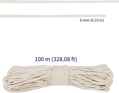 SOUJAP 328 Feet Cotton Clothesline Rope, 1/4 Inch White Cotton Clothesline Rope - Image 2