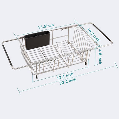 JASIWAY Dish Drying Rack in Sink, Expandable Stainless Steel Dish Drainers - Image 5