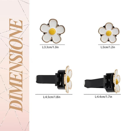 6pcs Flowers Car Air Freshener Vent Clips, 3cm/2.7cm Refillable Daisy Decor - Image 6