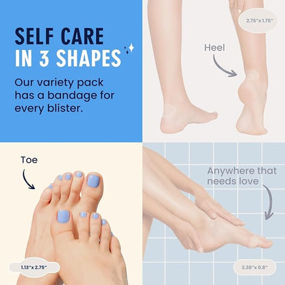 Dr. Frederick's Original Better Blister Bandages - 24 ct - Healing Blister Pads - Grab-N-Go - Water Resistant - 40% More Cushioning - Hydrocolloid - Feet, Toe, & Heel Blister Prevention - Toe Pack