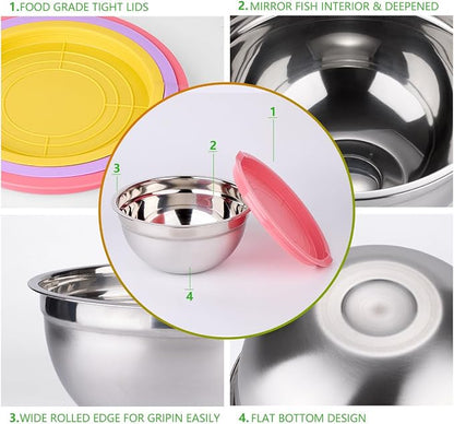 Leidawn Mixing Bowls with Lids for Kitchen - Image 2