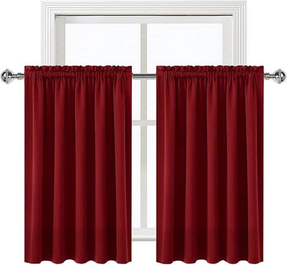 DWCN Burgund Short Blackout Curtains - Image 9