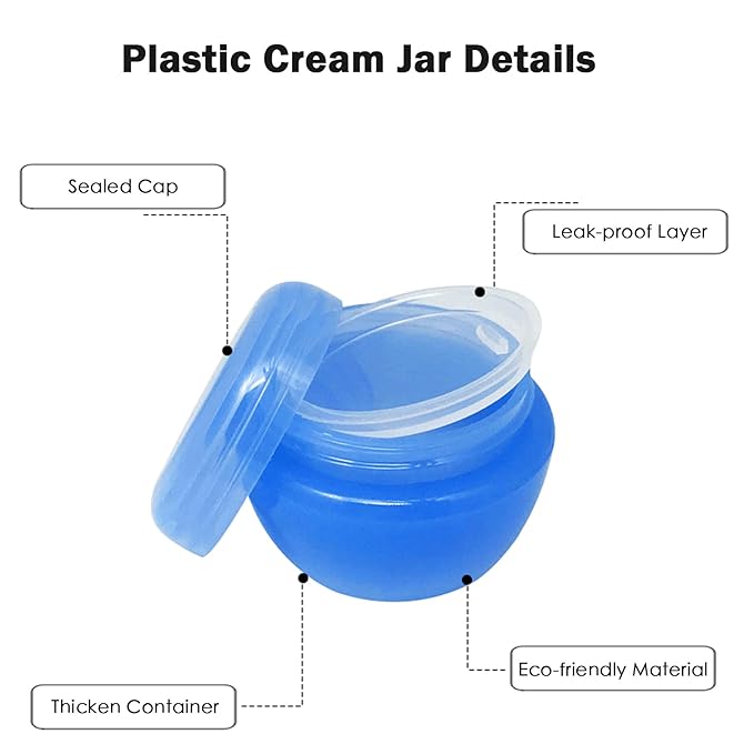 Cosywell Travel Containers - 6PCS Refillable Leak-proof Cream Jars for Toiletries, Lotion, Cosmetic, Body Cream