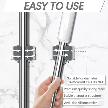 3-H Broom Holder Wall Mount 12 Pack, Mop and Broom Holder Wall Mount - Image 4
