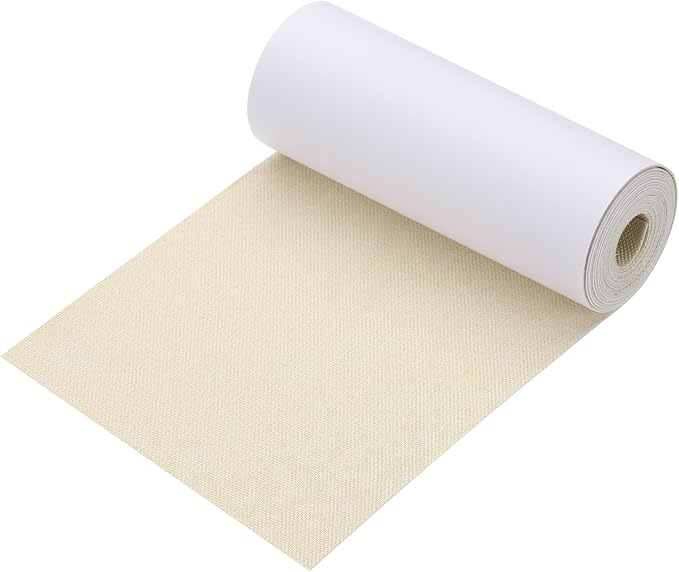 PATIKIL 70x4.4 Inch Linen Repair Tape, Repair Fabric Patch Self Adhesive Couch Patch Line Repair Patch for Furniture Sofa Car Seats Office Chairs, Apricot White