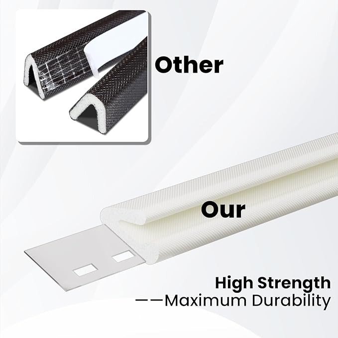 V Shape Foam Weather Stripping Door Frame Seal Strip 2Pcs×26FT White, Draft - Image 4