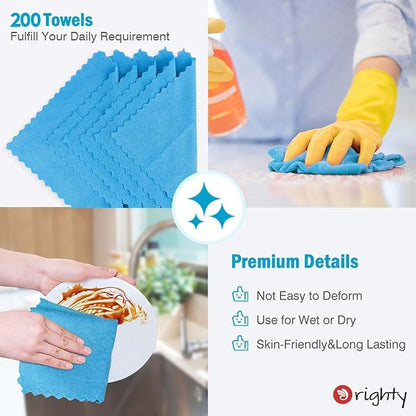 Orighty Cleaning Cloths Bulk, 200 Pack Shop Rags Reusable, Microfiber Cleaning - Image 5