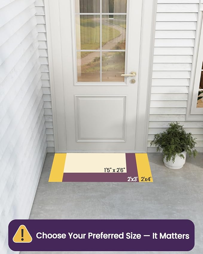 DEXI Front Door Mat Outside Entrance, Heavy Duty Non Slip Low Profile Doormat for Entryway, Trap Dirt and Moisture Welcome Mats, Easy Clean, Patio, Garage, 3x2, Brown