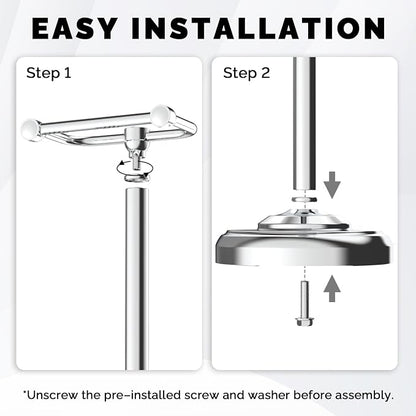 Toilet Paper Holder Stand, Polished Chrome Toilet Paper Holder Free Standing - Image 8