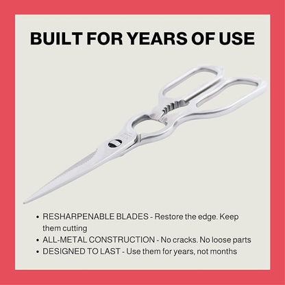 Heavy Duty Kitchen Scissors for Food — All Purpose Cooking Scissors, All - Image 7
