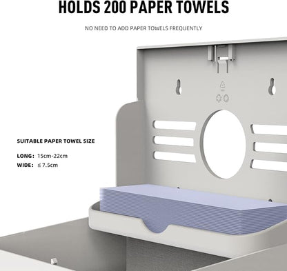 Paper Towel Dispenser Wall Mount, Adhesive No Drilling Multifold Trifold C Fold - Image 3