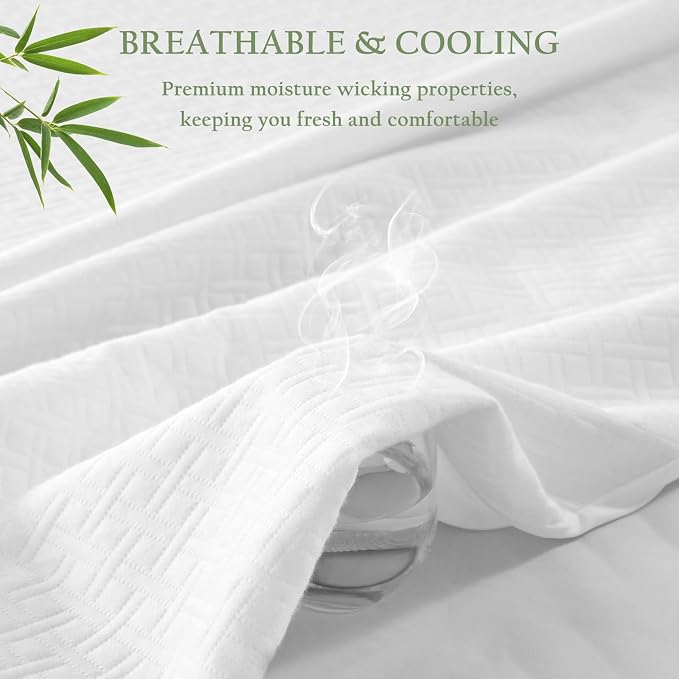 100% Waterproof Twin Mattress Protector, Breathable Bamboo Rayon Mattress Cover - Image 5