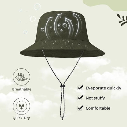 Durio Waterproof Bucket Hats for Woman UPF 50+ Sun Hat UV Protection Packable Rain Hats for Women Lightweight Hiking Hat