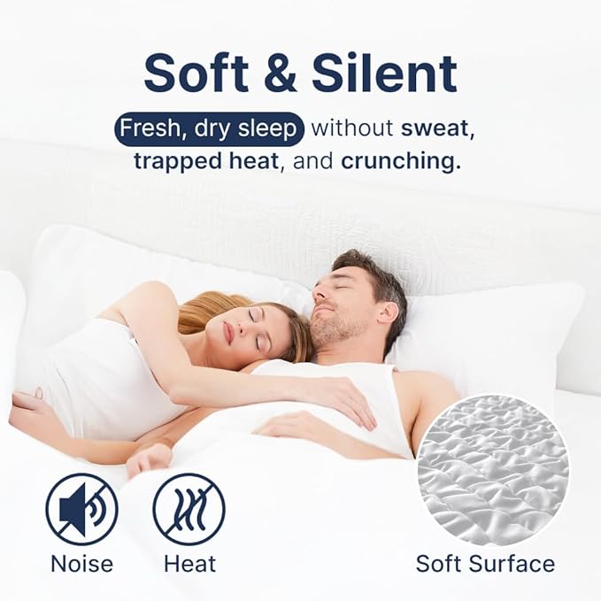 PAULATO BY GA.I.CO California King Waterproof Mattress Protector – Mattress Cover for Cal King Size Bed – Soft Noiseless Hypoallergenic Machine Wash – Water Proof Protector with Elastic Skirt