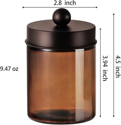 Amber Glass Qtip Holder, Apothecary Jars - Image 7