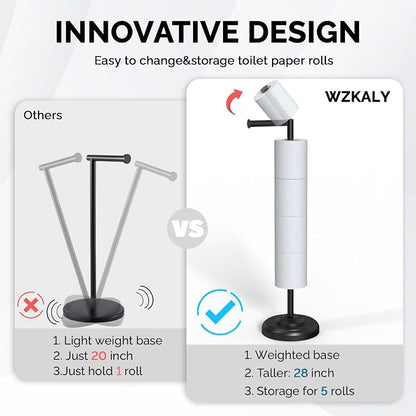 Freestanding Toilet Paper Holder Stand - Image 3