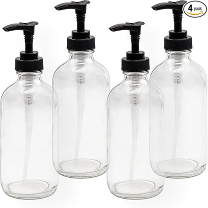 Cornucopia Brands 8oz Clear Glass Pump Bottles, Great as Essential Oil Bottles by CornucopiaBrands