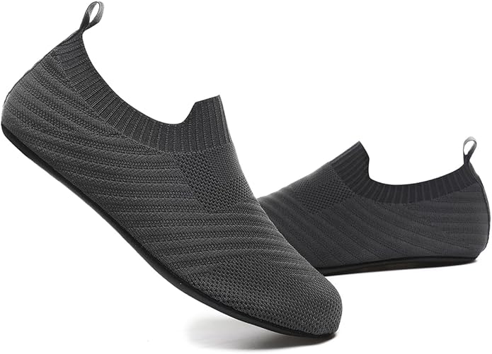 QZKDM Lightweight Slip on Grip Indoor House Slippers Barefoot Non Slip Home Exercise Yoga Shoes for Men Women