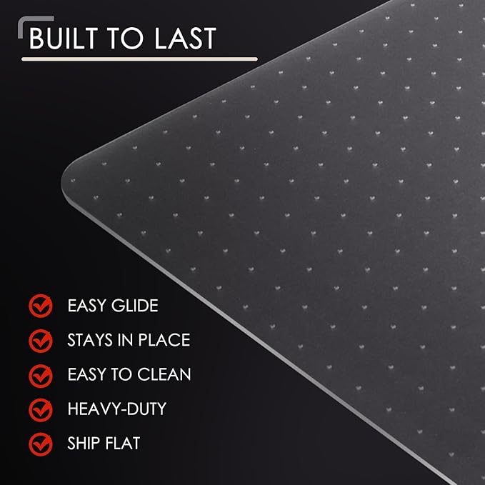 Kuyal Office Chair Mat for Carpet, 36x48 Clear Heavy Duty Computer Chair Mat - Image 4